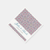 モロッコの格子幾何学的な曼荼羅のウェディング スタンダードカクテルナプキン (角)