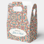 モロッコの格子幾何学的な曼荼羅のウェディング フェイバーボックス (オープン)