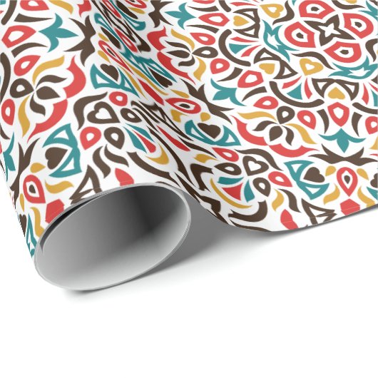 モロッコの格子幾何学的な曼荼羅のウェディング ラッピングペーパー (ロールコーナー)