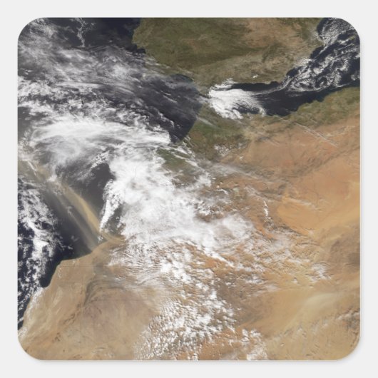 モロッコの海岸から塵が舞い降りる スクエアシール (正面)