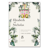 モロッコの熱帯フローラ |の結婚テーブル番号 テーブルナンバー (正面)