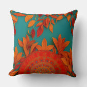 モロッコの田舎風金ゴールド赤オレンジ色の紅葉 クッション (正面)