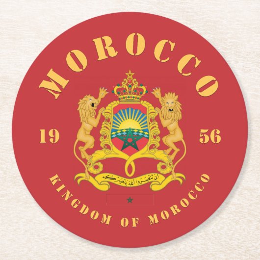 モロッコの紋章 ラウンドペーパーコースター (正面)
