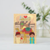 モロッコの美しい砂漠の風景を歓迎 ポストカード (スタンド正面)