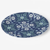 モロッコの装飾フローラボホ幾何学タイル ペーパープレート (アングル)