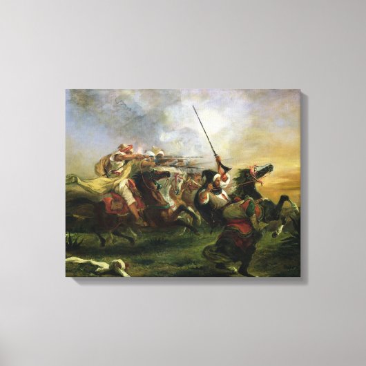 モロッコの軍隊行動, 1832 キャンバスプリント (正面)