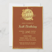 モロッコの錆びた茶色の金ゴールド誕生日パーティー 招待状 (正面)