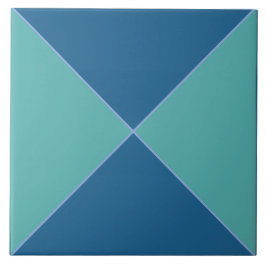 モロッコの青と緑のダイヤモンドパターンタイル タイル