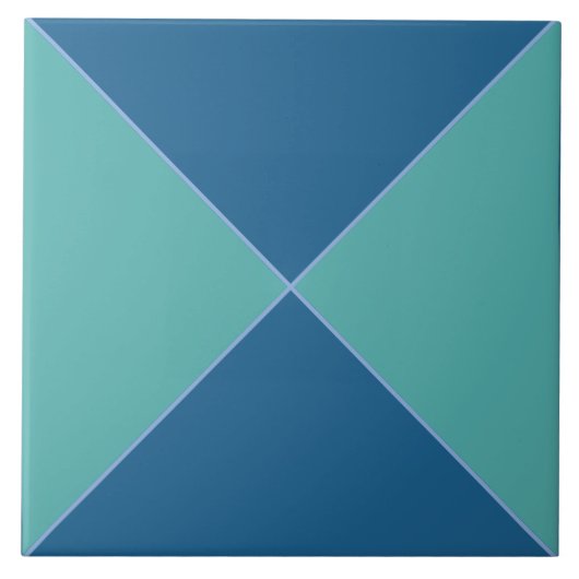 モロッコの青と緑のダイヤモンドパターンタイル タイル (正面)