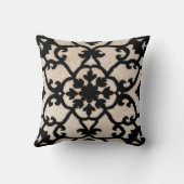 モロッコの黒と白のキリム枕：のブレンド クッション (裏面)