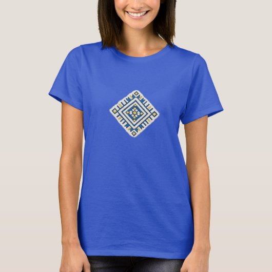 モロッコのamazigh刺繍パターン | 伝統的  tシャツ (正面)