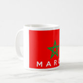 モロッコのmarocの旗の国のフランスのな文字の名前 コーヒーマグカップ (正面左)
