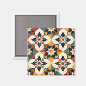 モロッコのZellij赤と緑 マグネット (正面/裏面)