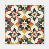 モロッコのZellij赤と緑 マグネット (正面)