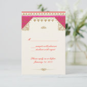 モロッコをテーマにした結婚式招待状rsvp返信カード 出欠カード (スタンド正面)