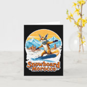 モロッコアドベンチャーのスノーボードキツネ カード (黄色い花)