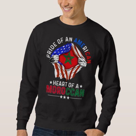 モロッコアメリカンアメリカプライド外国Mo スウェットシャツ (正面)