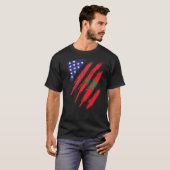 モロッコアメリカ国旗USAパトリオ伝統M Tシャツ (正面フル)