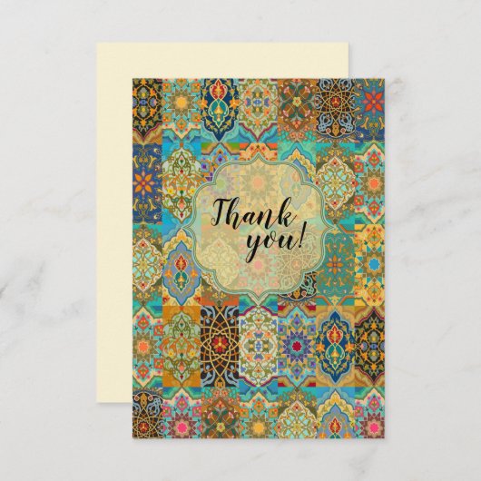 モロッコアラベスクオーナメントカスタマイズ可能カード サンキューカード (正面/裏面)