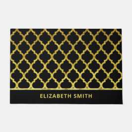 モロッコアラベスク金ゴールド ドアマット