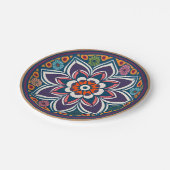 モロッコアンダルシアのモザイクフローラ ペーパープレート (アングル)