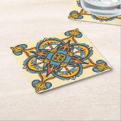 モロッコアンダルシアのモザイク スクエアペーパーコースター (アングル)