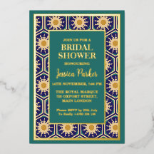 モロッコアートワークグリーンゴールデンクラッシーブライダルシャワー