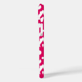 モロッコイカットダマスクパターン、明るい赤紫色ピンク&ホワイト Case-Mate iPhoneケース (裏面 / 左)