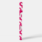 モロッコイカットダマスクパターン、明るい赤紫色ピンク&ホワイト Case-Mate iPhoneケース (裏面 / 右)