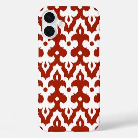 モロッコイカットダマスクパターン、深い 赤と白 Case-Mate iPhoneケース (裏面)
