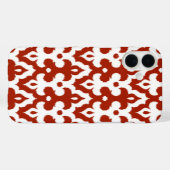 モロッコイカットダマスクパターン、深い 赤と白 Case-Mate iPhoneケース (裏面 (横))