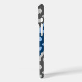 モロッコイカットダマスク，青と灰色/灰色 Case-Mate iPhoneケース (裏面 / 左)