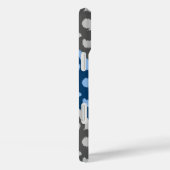 モロッコイカットダマスク，青と灰色/灰色 Case-Mate iPhoneケース (裏面 / 右)
