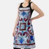 モロッコイタリアンパターン抽象付きヴィンテージタイル エプロン (インサイチュ)