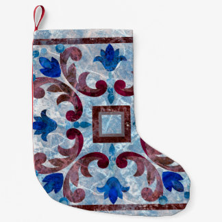 モロッコイタリアンパターン抽象付きヴィンテージタイル スモールクリスマスストッキング
