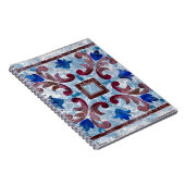 モロッコイタリアンパターン抽象付きヴィンテージタイル ノートブック (右側)