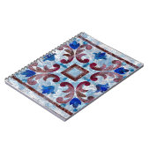 モロッコイタリアンパターン抽象付きヴィンテージタイル ノートブック (左側)