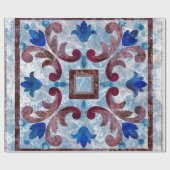 モロッコイタリアンパターン抽象付きヴィンテージタイル ラッピングペーパー (フラット)