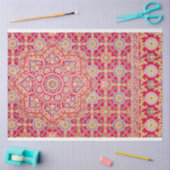 モロッコインスパイアピンクとブルーのプリントの切り離し 薄葉紙 (クラフト)