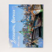 モロッコエッセイラカラフルの魚釣りボート ジグソーパズル (縦)