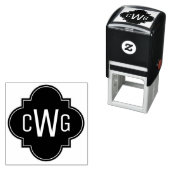 モロッコエレガントクローバー3イニシャルモノグラム セルフインキングスタンプ (インサイチュ)