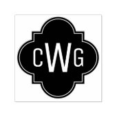 モロッコエレガントクローバー3イニシャルモノグラム セルフインキングスタンプ (デザイン)