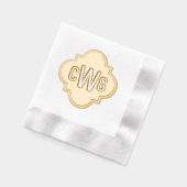 モロッコエレガントクローバー3イニシャルモノグラム 箔ナプキン (左)