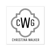 モロッコエレガントクローバー3イニシャル名 セルフインキングスタンプ (デザイン)