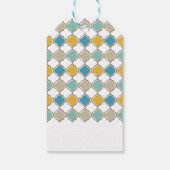 モロッコエレガントタイルブルー結婚イエロー ギフトタグ (裏面)