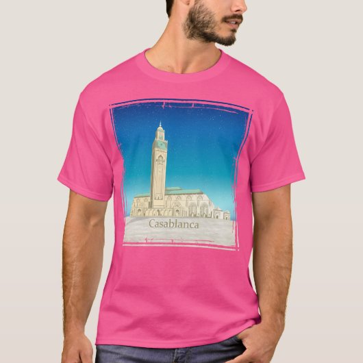 モロッコカサブランカタベルポスターハッサンIiモスク Tシャツ (正面)