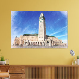 モロッコカサブランカモスクハッサン2イスラム キャンバスプリント