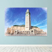 モロッコカサブランカモスクハッサン2イスラム キャンバスプリント (インサイチュ (ウッドフロア))