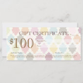 モロッコカラフルクローバーギフト証書 (裏面)