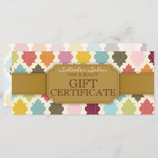 モロッコカラフルクローバーギフト証書 (正面/裏面)